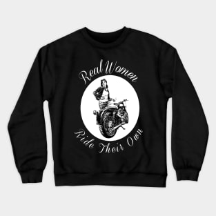 Woman Motorcycle Rider Design Crewneck Sweatshirt